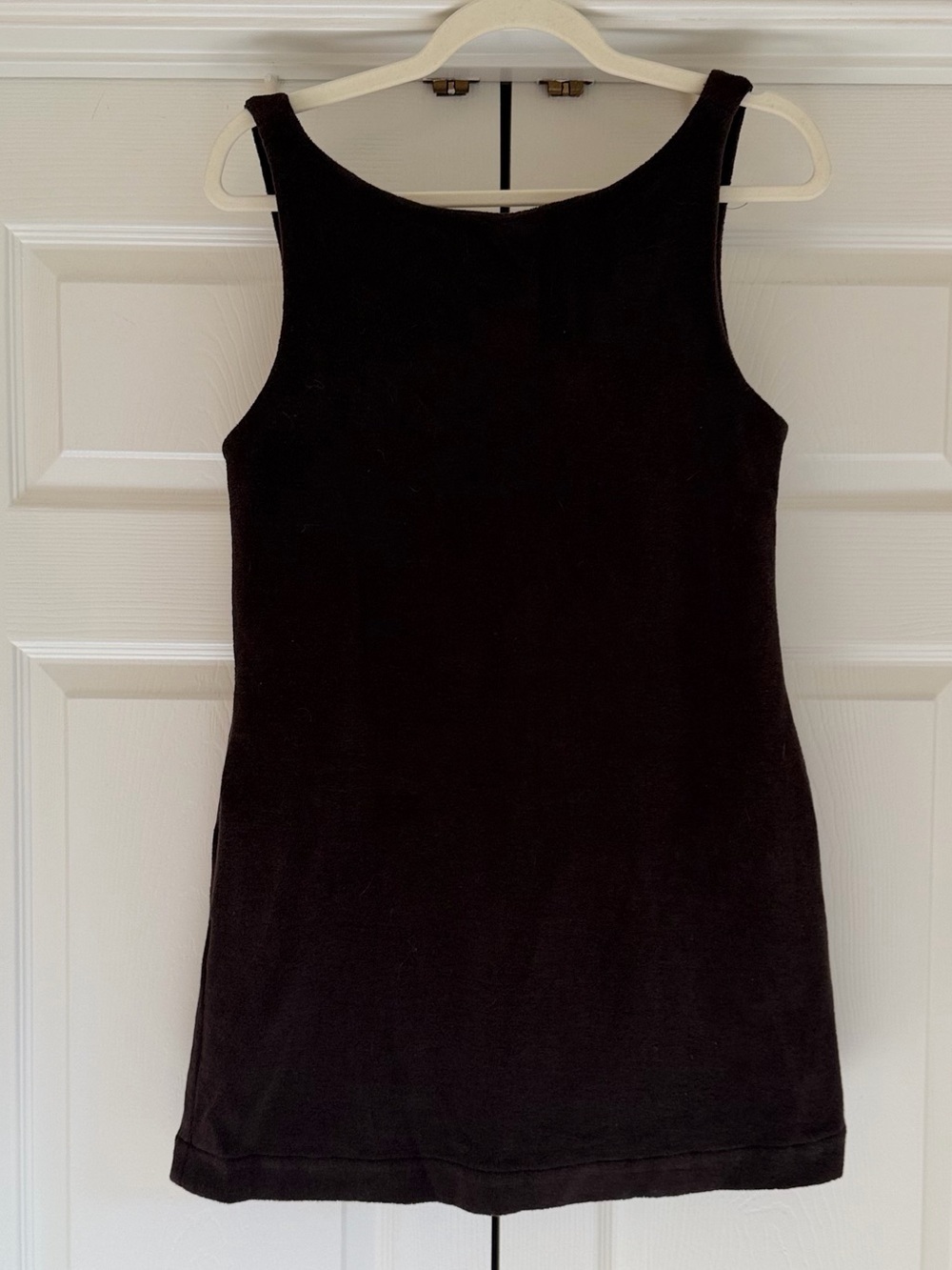 EUC Coco Shop Women’s Brown Terry Cloth Pleated Back Mini Dress size Medium